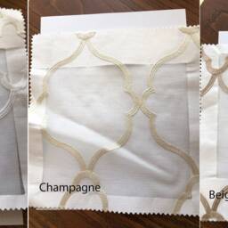 Embroidered Sheer Roman Shade, Palera Silver, Custom Window Treatment - thumbnail 4