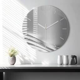 Silver Abstraction Tempered Glass Clock, Personalized Abstract Custom Wall Clock - thumbnail 3