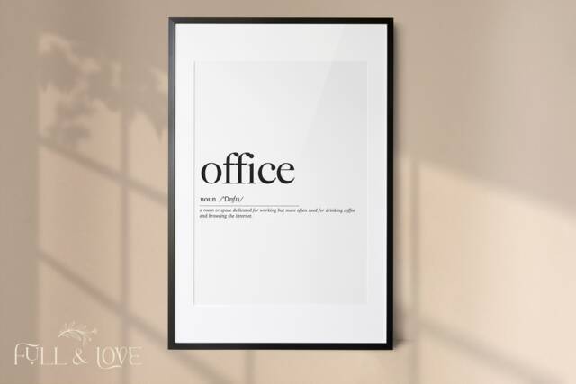 Office Definition - Home Print Decor Funn Quote Prints Dictionary Wall Art Christmas - image 1