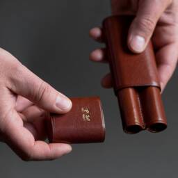 Leather Pen Case For Two Pens, Fountain Man, Father's Day Gifts, Sleeve, Teacher Gift, Handcrafted Pouch - thumbnail 2