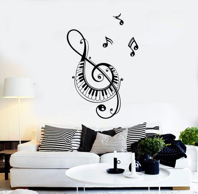 Wall Vinyl Music Notes Song Singing Guaranteed Quality Decal Mural Art 1526Dz - image 1