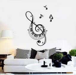 Wall Vinyl Music Notes Song Singing Guaranteed Quality Decal Mural Art 1526Dz - thumbnail 1
