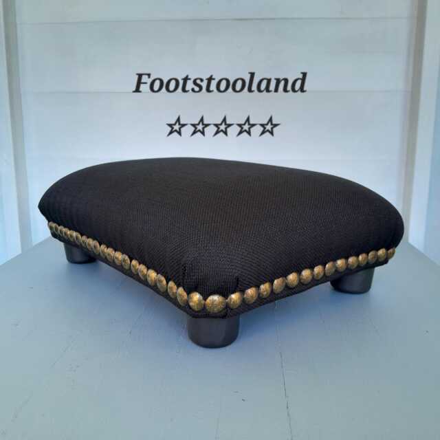 Low Footstool With Optional Decorative Studs 5 Inch Under Desk Footrest Plastic Feet - image 1