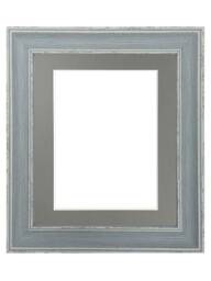 Scandi Blue Distressed Photo Frame With Dark Grey Mount