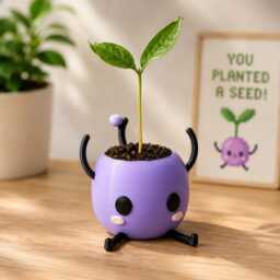 Junimo Planter - Stardew Valley Inspired Succulent Pot Cute 3D Printed Plant Gamer Gift - thumbnail 2