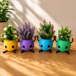 Junimo Planter - Stardew Valley Inspired Succulent Pot Cute 3D Printed Plant Gamer Gift - thumbnail 1