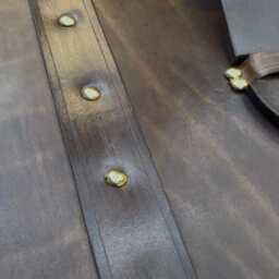 Bespoke Leather-Wrapped Tallboy Chest Of Drawers London Tan Hardwood Furniture - thumbnail 4