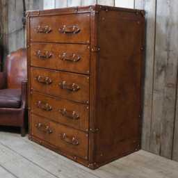 Large Chest Of Drawers in Hand Dyed Leather - thumbnail 1
