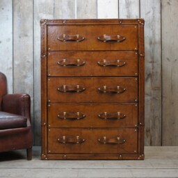 Large Chest Of Drawers in Hand Dyed Leather - thumbnail 3