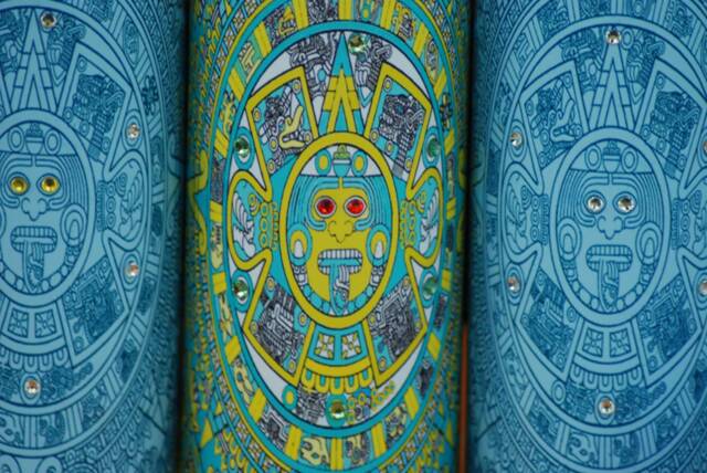 Aztec/Mexica Calendar Candle With Swarovski Crystals - image 1