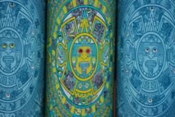 Aztec/Mexica Calendar Candle With Swarovski Crystals - thumbnail 1