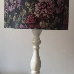 Black Floral Lampshade Vintage Style Light Shade - thumbnail 2