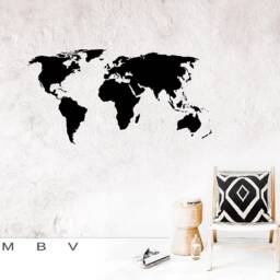 World Map Vinyl Decal - Map Wall Art Earth Planet Worldmap Stencil Bedroom Living Office Decor - thumbnail 2