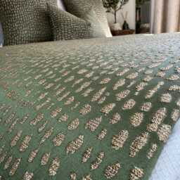 Handmade Olive Green Bed Runner Luxury Gold Scarf, King/Super King - thumbnail 3