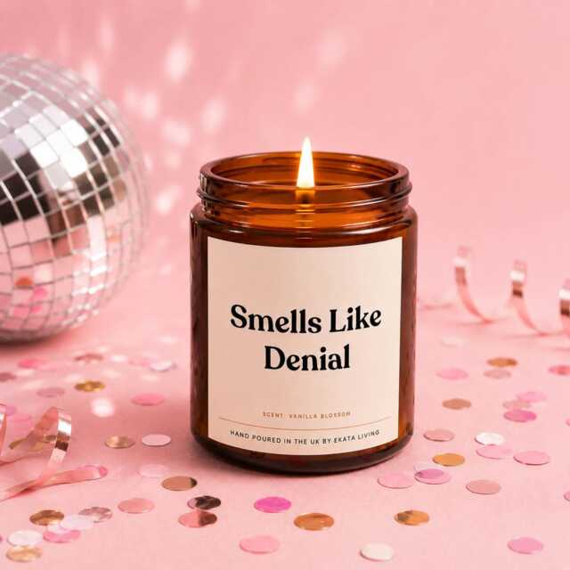 "Funny Birthday Candle Gift - ""Smells Like Denial" - image 1