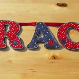 Personalised Fabric Name Banner, Nursery Bunting, Handmade Cotton Felt Decoration - thumbnail 2