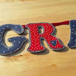 Personalised Fabric Name Banner, Nursery Bunting, Handmade Cotton Felt Decoration - thumbnail 3