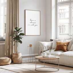 Home Is Wherever I'm With You, Daily Affirmations Poster, Minimalist Decor, Cute Bedroom Print, Black & White Wall Art, Family Quote Art - thumbnail 2