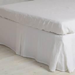 Linen Bed Skirt-Washed Linen Skirt - White Skirt With Pleated. Available in Any Sizes - thumbnail 2