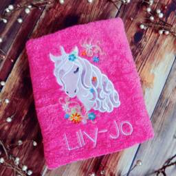 Personalized Unicorn Bath Towel Embroidered 650Gsm Luxury Towel