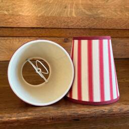Classic Ian Mankin Peony Ticking Stripe - Handmade Candle Clip Lampshade For Wall Lights/Chandeliers - thumbnail 3