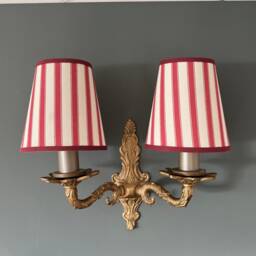 Classic Ian Mankin Peony Ticking Stripe - Handmade Candle Clip Lampshade For Wall Lights/Chandeliers