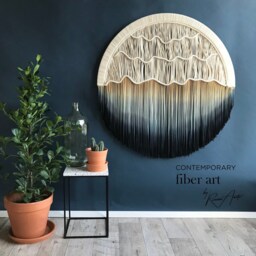 "Round Macrame Wall Hanging - Circle Tapestry Available in Different Sizes ""Seaside" - thumbnail 3