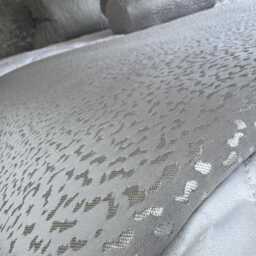 Elegant Silver Bed Runner, Luxury Throw Scarf Comforter, Cover, Double - King Size Bedding, Crater - thumbnail 3