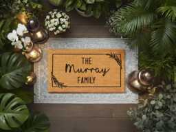 Family Name Doormat For Home Entrance - Personalised Design - thumbnail 1