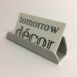 Silver Business Card Holder For Desk Modern Decorative Office Accessories - thumbnail 2