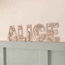 Wooden Tropical Leaves Letters Alphabet, Personalised Childrens Nursery Decor, Scandi Accessory, For Wall - thumbnail 3