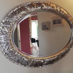 Large Oval Baroque Mirror White Or Classic Silver 85x125cm - Made in Italy Entrance Mirror Bedroom Living Room #oval-2 - thumbnail 3