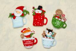 Felt Christmas Ornaments Teacup Ornament Neighbor Gift, Hanging Tree Decor
