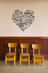Music Icons Notes & Symbols Heart - Wall Decal Custom Vinyl Art Stickers - thumbnail 1