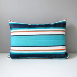 Blue & White Outdoor Sunbrella?? Pillow Cover With Stripes, Fade Resistant Cushion For Garden Patio & Patio, Mazizmuse - thumbnail 1