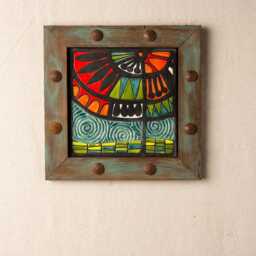 Handmade Tree Of Life Ceramic Mosaic - Rustic Wood Frame Wall Art - Made To Order - thumbnail 2