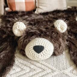 Brown Bear Rug in Faux Fur For Forest Nursery Decor - thumbnail 2
