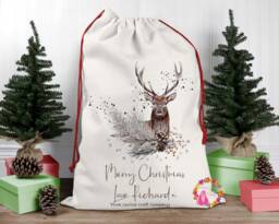 Christmas Sack, Santa Xmas Decoration, Personalised Gift, Bag, Custom - thumbnail 1