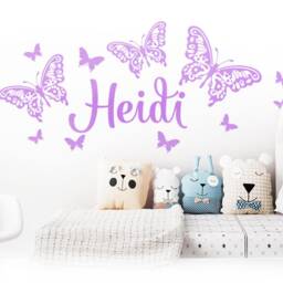 Wall Sticker Child's Name With Butterflies Desired Wall Children's Room Art Decal Wk02 - thumbnail 2