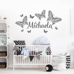 Wall Sticker Child's Name With Butterflies Desired Wall Children's Room Art Decal Wk02 - thumbnail 4