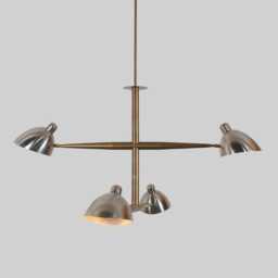 Brass Sputnik Chandelier - Mid Century Modern 4-Light Ceiling Fixture - thumbnail 3
