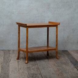 Reclaimed Teak Side Table Rustic Minimalist Entryway End Table With Shelf - thumbnail 2