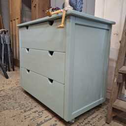 Chest Of Drawers, Solid Pine With Castors - thumbnail 4