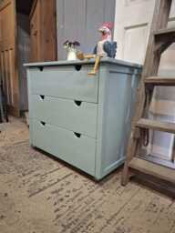 Chest Of Drawers, Solid Pine With Castors - thumbnail 1