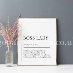 Boss Lady Definition Print, Office Wall Decor, Girl Unfamed Power Feminist N19 - thumbnail 3