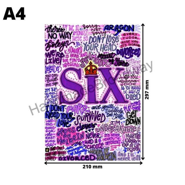 Six - Musical Theatre Poster, Broadway Wall Art, Lover Gift, Music Home Decor - image 1