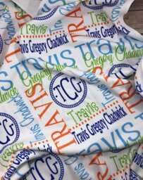 Personalized Name Blanket, Custom Baby Shower Gift, Soft Minky Fleece Bedding - thumbnail 1
