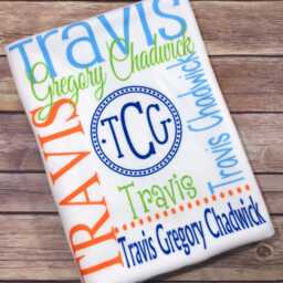 Personalized Name Blanket, Custom Baby Shower Gift, Soft Minky Fleece Bedding - thumbnail 2