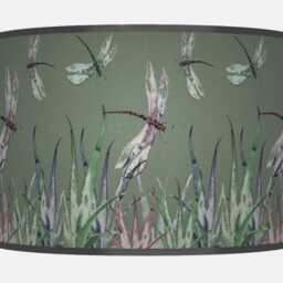 Dragonfly Lampshade Sage Green Floral Pendant Light Shade Handmade Ceiling Lighting Decor - thumbnail 2