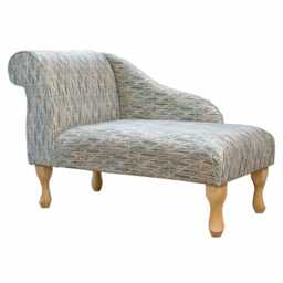 Abstract Leaf Beige Mini Chaise Longue - Handmade in Britain - thumbnail 2